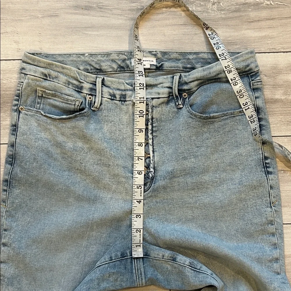 Good American acid wash skinny ankle jeans button fly size 16 plus